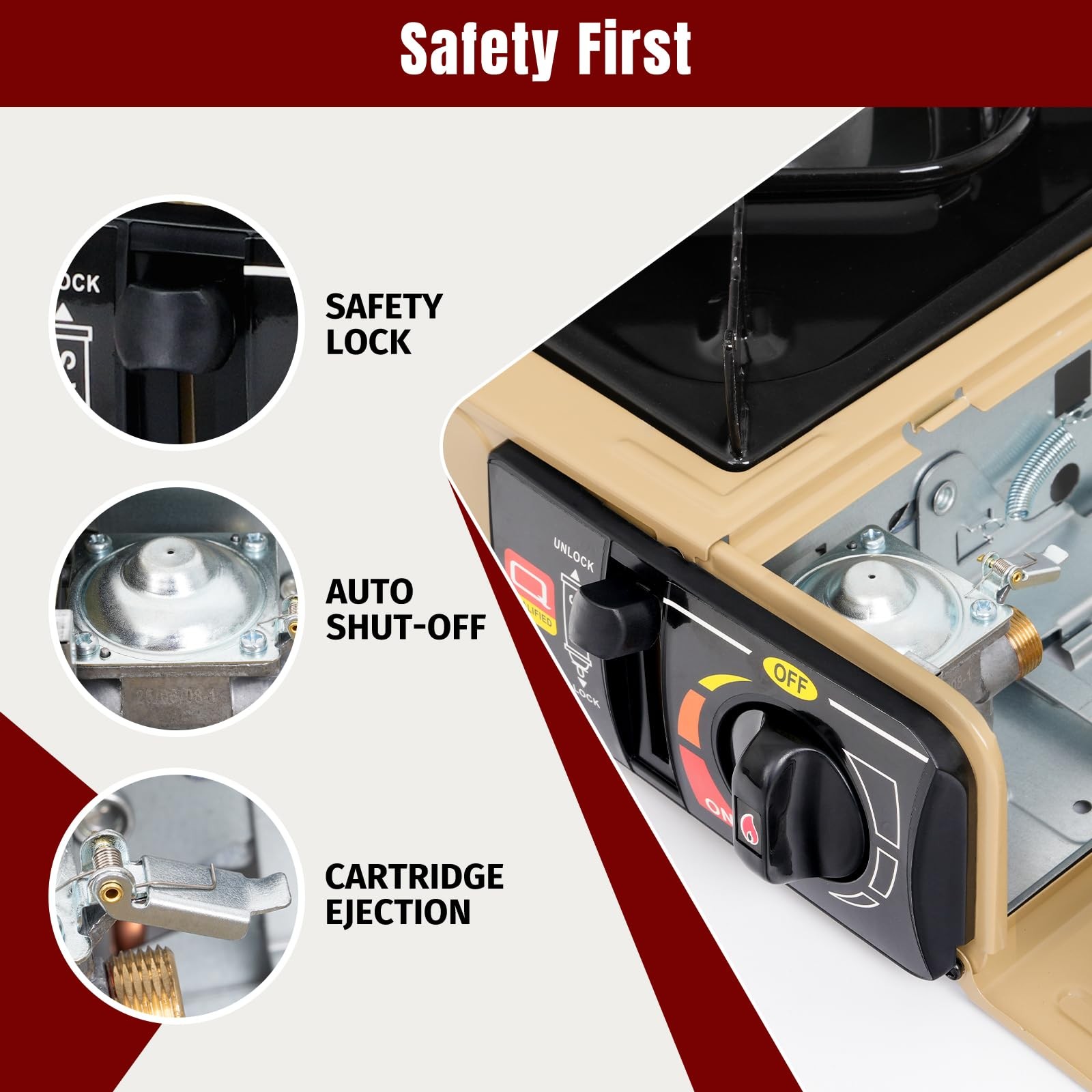 US Dual Fuel Stove Portable Camping Stove with Case&Wind Guard and 26in Hose