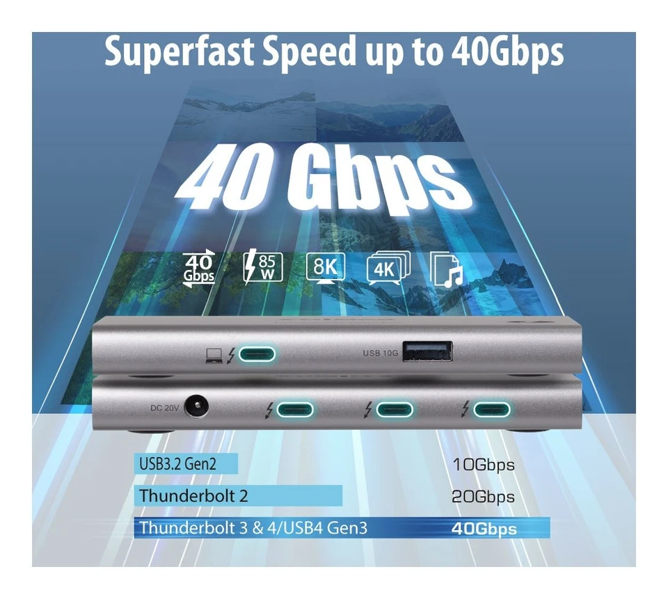 Edimax HUB 5 in 1 Mini Docking Station Thunderbolt 4 TD 405BP - Immagine 3 di 4