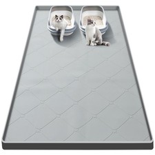 Large Cat Litter Mat, 40x22 In Cat Mat for Litter Box, Waterproof Silicone Pa...