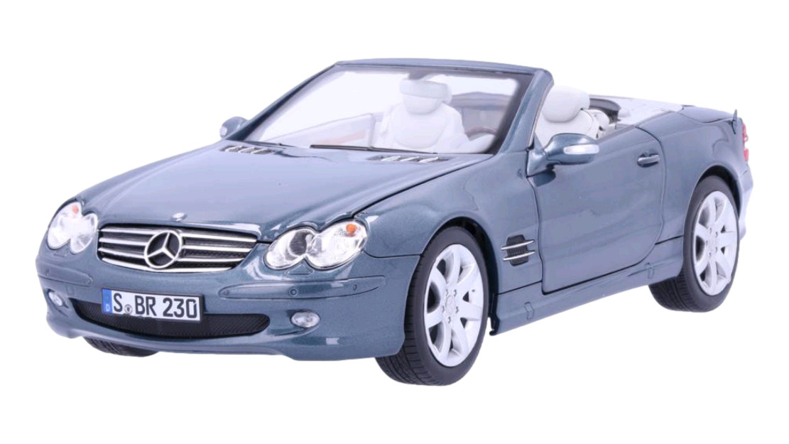 Voiture miniature Mercedes SL 500 R230 1:18 en métal gris