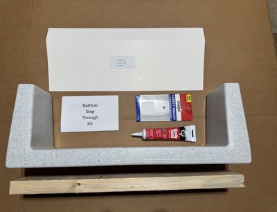 Walk-In Bath Tub Shower Step-Through Insert Kit DIY White