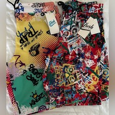 2 Pairs Drill Clothing Company Multicolor Knit Board Shorts Swim Trunks in Small