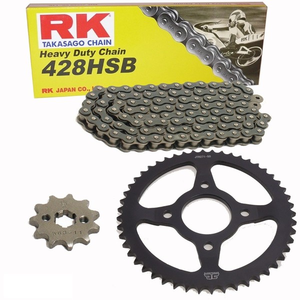 Kettensatz Kawasaki KLX 140 08-19 Kette RK 428 H 122 Offen 14/50-image