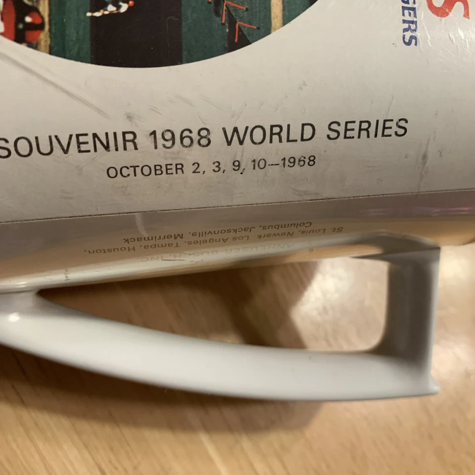 Taza de cerveza de recuerdo de colección 1968 SERIE MUNDIAL DE LOS CARDENALES DE SAN LUIS vs. Tigres de Detroit  Foto 4 de 4