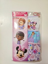 Multi-Character Underwear 3 Girl's Panties Sofia Doc Minnie Daisy Disney Jr. New