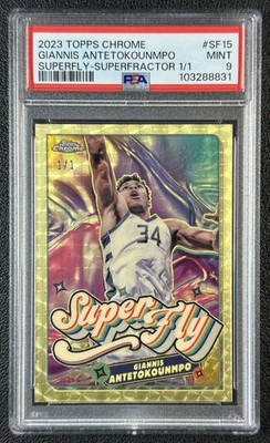 1/1 GIANNIS ANTETOKOUNMPO PSA 9 2023-24 TOPPS CHROME SUPERFLY SUPERFRACTOR 1/1