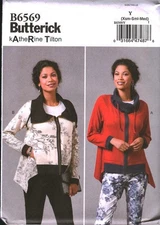 6569 UNCUT Butterick Sewing Pattern Misses Loose Fitting Front Zip Jacket OOP