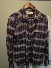 Normal Brand Shirt Men Large Flannel Blue Pink Plaid Tartan Boardshirt Cabincore