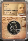 1958 Franklin Half Dollar NGC PF 68 Cameo Details Rick Tomaska HAND SIGNED