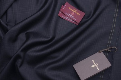 Ermenegildo Zegna Traveller suiting fabric dark brown checks 4.2 meters