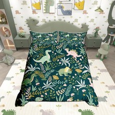Cute Dinosaur Bedding Set Twin Size,Kids Cartoon Dino Kawaii Animal Comforter...