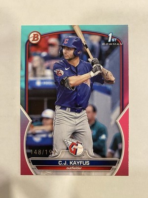 C.J. Kayfus 2023 Bowman Draft #BD-101 AQUA & PINK GRADIENT /199 (RC) Guardians