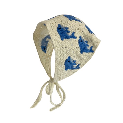 Gestricktes Haar Schal Kopftuch gehäkelt Bandana Dreieck Tie Back Head Wrap DIY - Bild 14 von 22