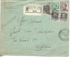 1928 RECOMMENDED MULTI FRANKED BY ADDA X MILAN REVOLT