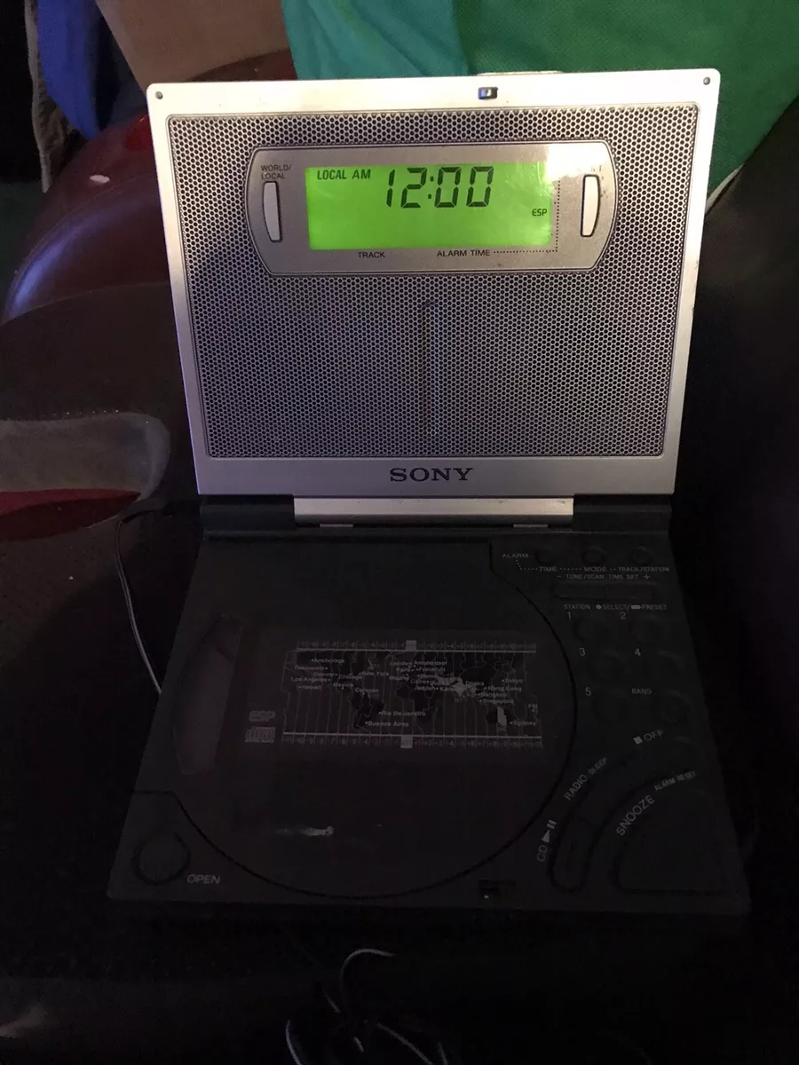 Sony ICF-cd2000 Clock Radio ca 1988 Am/FM Alarm Tested And Works Rare Item