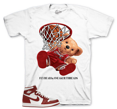 Sneaker Tees To Match Jordan 1 Artisanal Red Shoes - Fly Bear Shirt