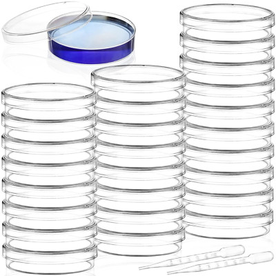 Bekith 100 Pack Plastic Petri Dishes with Lids, 60Mm Dia X 15Mm Deep Sterile Cle