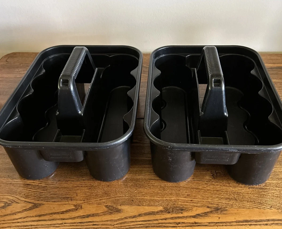 2 Rubbermaid Commercial Carry Cleaning Supplies Caddy Organizer Tote Heavy Duty