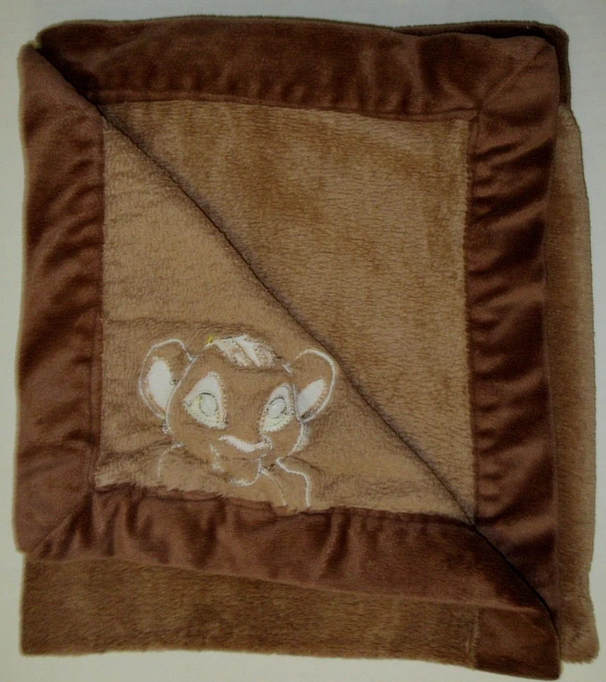 Disney Rey León Simba Manta Bebé Marrón Bordada Felpa Vellón 30x40 Foto 3 de 4