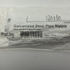 Pipe Nipple Galvanized Steel 1/2" x 6"