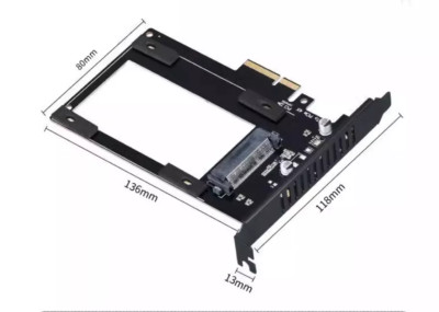 SFF-8639 U.2 to PCI-E 3.0 x4 SSD Adapter Lane Kit X16 GEN3 Support 2.5'' U.2 SSD