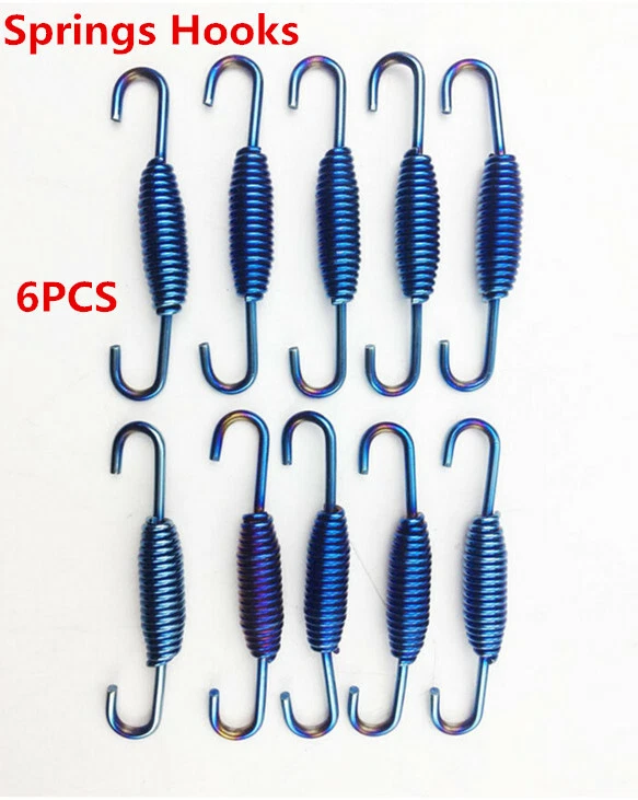 Silenciador de tubo silenciador escape gancho muelles motocicleta 68 mm acero inoxidable 6 piezas Foto 4 de 4