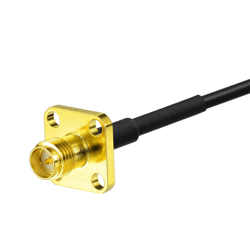 RP-SMA Female flange to MCX Male Right Angle RF pigtail Jumper Cable RG174 40cm - Image 3 of 4