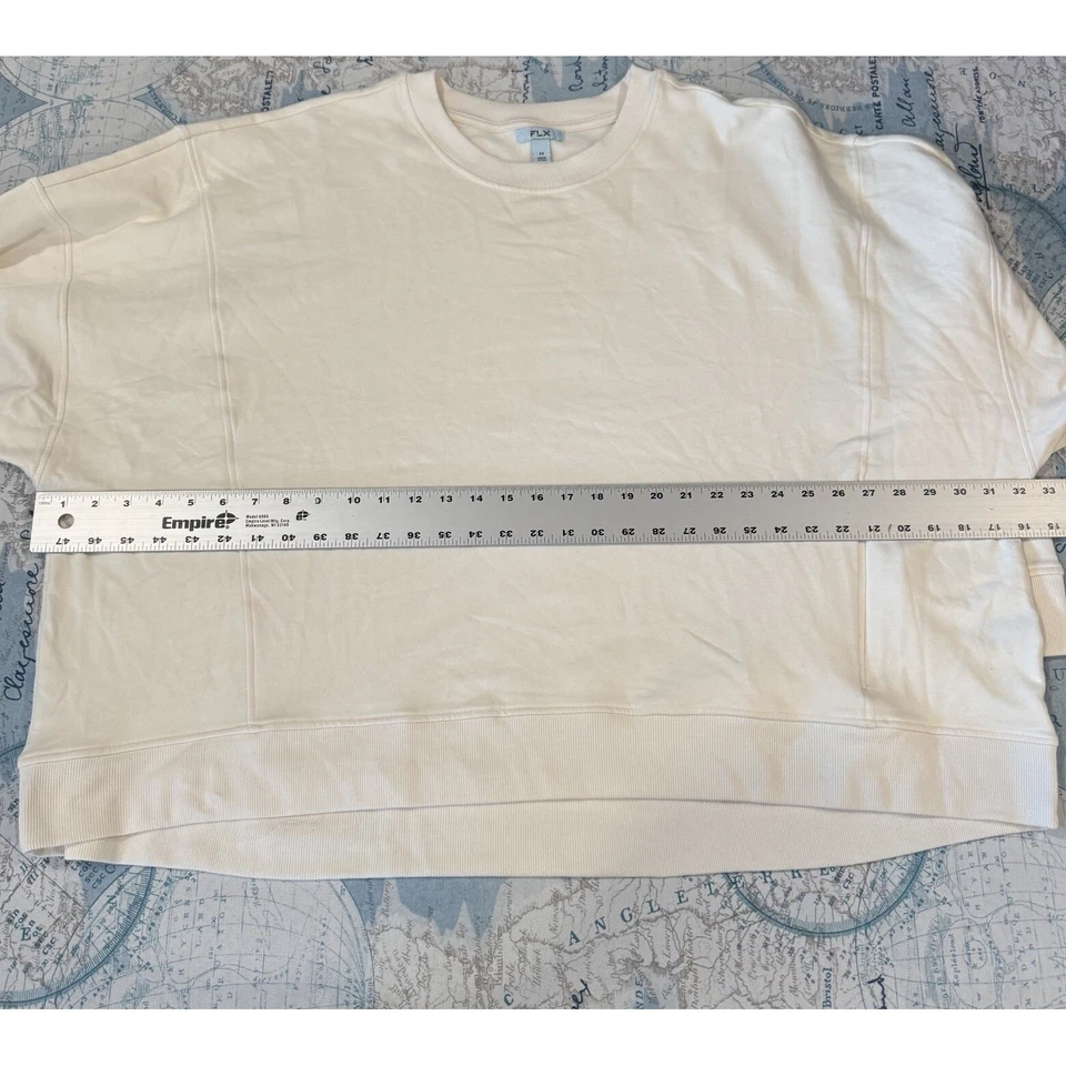 Sudadera FLX Embrace Cuello Redondo Para Mujer Marfil Seda Talla 3X Bolsillo Lateral Cremallera Suave Foto 3 de 4