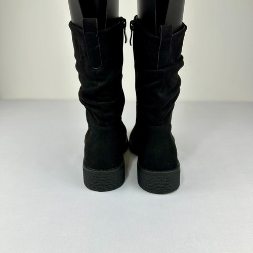 Dream Pairs Women's Mid Calf Suede Boot Size 6 Fashion Low Heel - Black - Picture 4 of 7