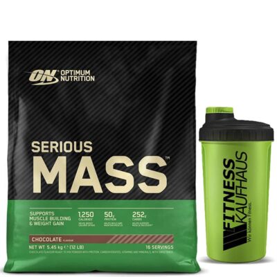 (14,77 EUR/kg) Optimum Nutrition Serious Mass 5450g Weight Gainer + Shaker