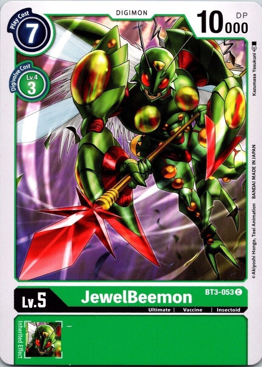 JewelBeemon BT3-053 Common Green Ultimate (Lv5) Digimon Card JewelBeemon BT3-053 Common Green Ultimate (Lv5) Digimon Card