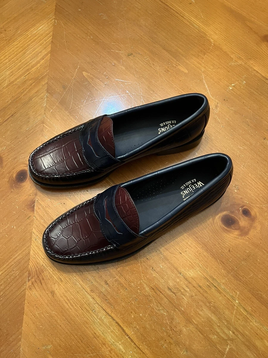 GH BASS WEEJUNS 8 M US MENS LOGAN CROC WEEJUNS LOAFER | eBay