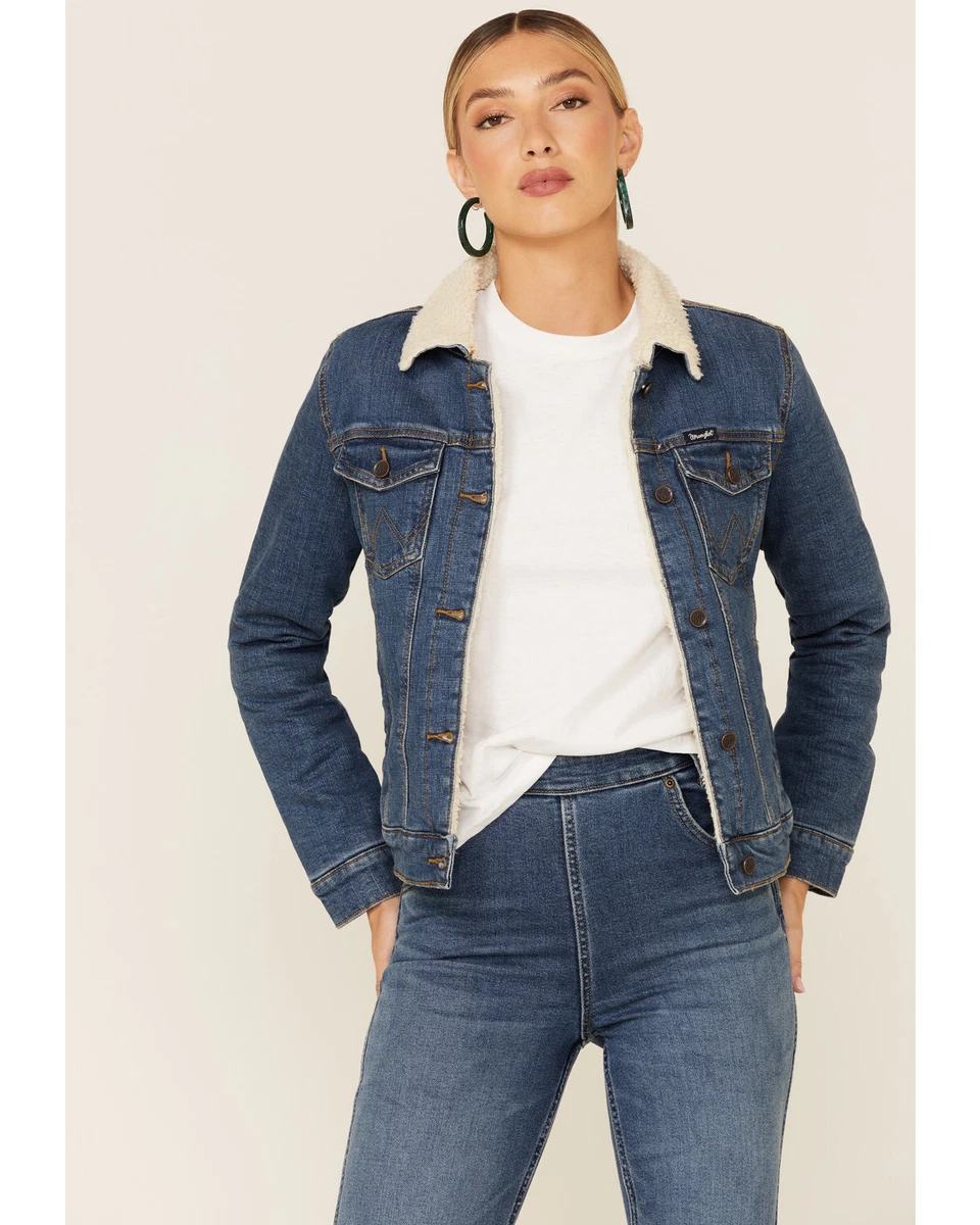 Sherpa lined womens denim cheap jacket