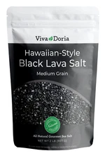 Viva Doria Hawaiian Black Lava Sea Salt, Medium Grain, 2 lb