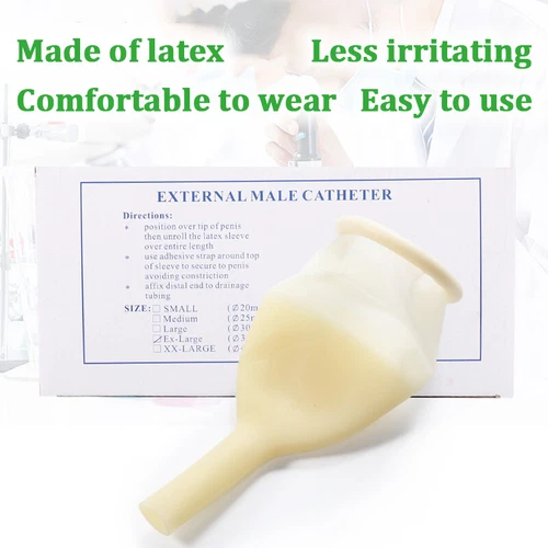 20Pcs Male External Catheter with Fixer Rubber,Latex Condom Material Individ... - Picture 3 of 16