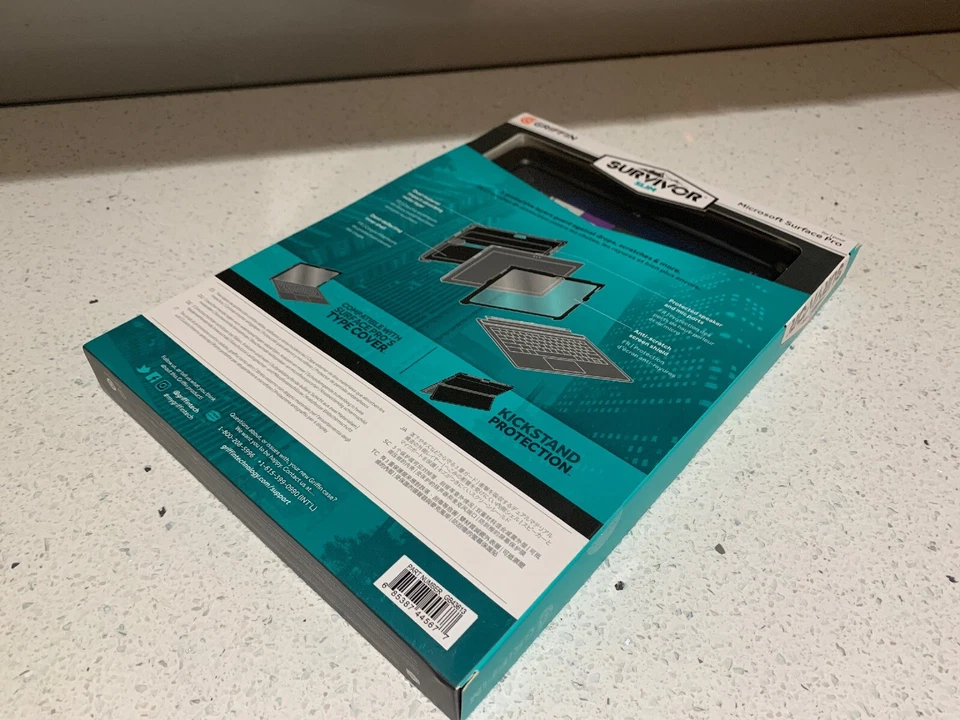 Surface Pro 6 / Pro 5 / Pro 4 GRIFFIN Survivor Slim Rugged Tough Case - Black - Image 3 of 4