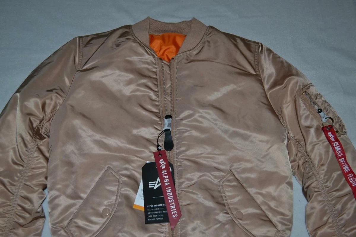 ALPHA WOMENS REVERSIBLE MA 1 FLIGHT BOMBER JACKET ROSE GOLD ALL