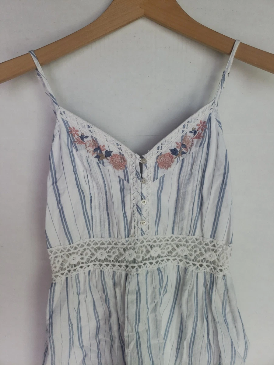 ABERCROMBIE FITCH WOMEN S CAMI TANK SUMMER DRESS EMBROIDERED