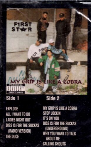 NUOVO First Star My Grip Is Like A Cobra 1991 album nastro a cassette rap hiphop 1° - Foto 1 di 2