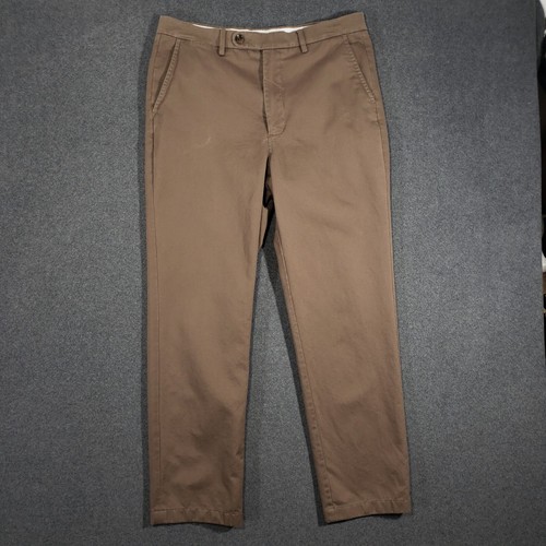 Pantalone chino uomo Spier Mackay 34x31 marrone 100% cotone twill kaki vita alta - Foto 1 di 12
