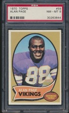 1970 Topps Alan Page #59 PSA 8
