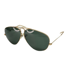 Occhiali da sole Rayban vintage oro aviatore lenti grigie sottili larghi L0205 VOAS