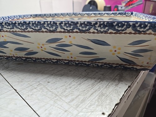 Temptations 4 QT Old World Blue Baking Serving Casserole Lid Rack Handles 13 X 9 - Picture 3 of 7