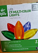 Season's Greetings 25 Count Multi-Colored C9 LED Christmas Lights in Box