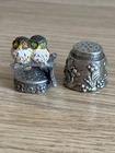 English Pewter Decorative Thimble Owls Theme By Stephen Frost