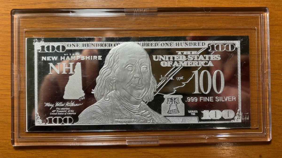 Franklin Mint 1 oz Precious Metal Content per Unit Bar Silver