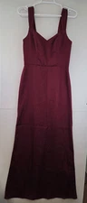 Azazie Denice Burgundy Sheath Pleated Stretch Satin Dress sz A6 NWT