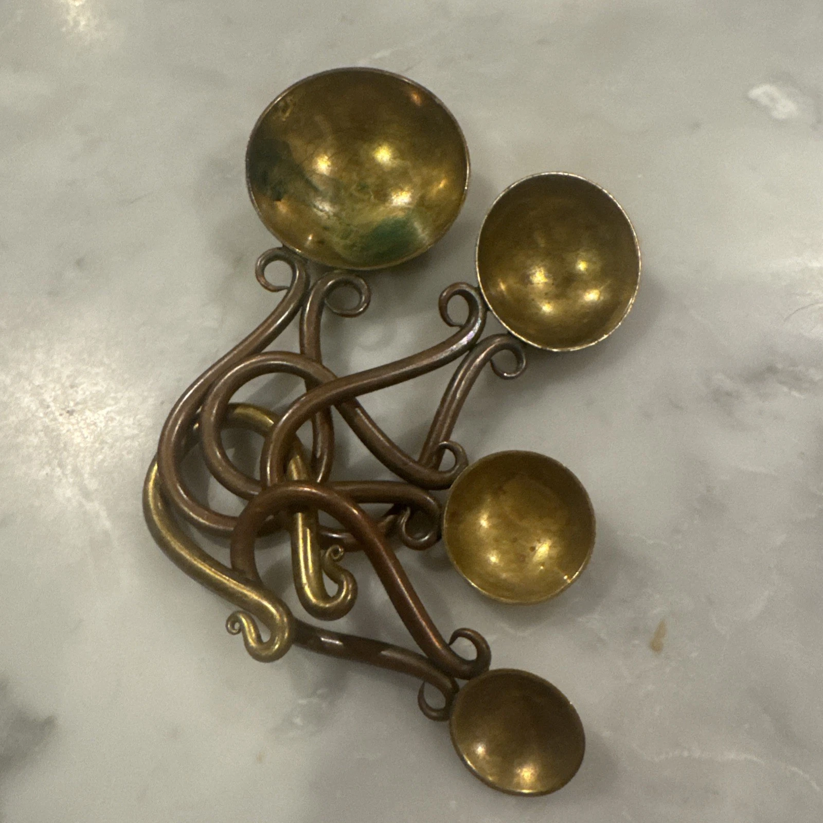 JOE SPOON Measuring Spoon Set Of 4 Plus Hook - Copper/Brass - Vintage 1986
Opens in a new window or