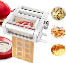 ANTREE 3-IN-1 Pasta Attachment & Ravioli Attachment for Kitchenaid Stand Mixers,