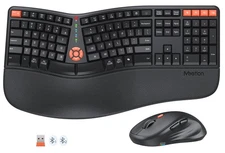 Meetion Wireless Ergonomic Keyboard & Mouse Set, 2.4G, Bluetooth, Multi-Device